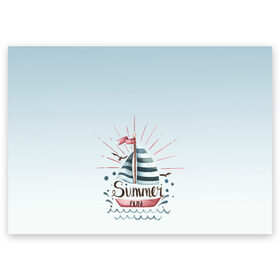 Поздравительная открытка с принтом кораблик лето в Новосибирске, 100% бумага | плотность бумаги 280 г/м2, матовая, на обратной стороне линовка и место для марки
 | брызги | вода | волны | градиент | кораблик | лето | море | отдых | отпуск | парусник | фан | чайки | яхта
