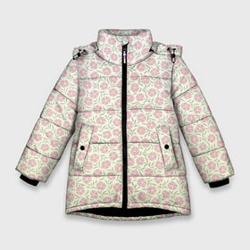Зимняя куртка для девочек 3D с принтом узор мелкие цветочки в Новосибирске, ткань верха — 100% полиэстер; подклад — 100% полиэстер, утеплитель — 100% полиэстер. | длина ниже бедра, удлиненная спинка, воротник стойка и отстегивающийся капюшон. Есть боковые карманы с листочкой на кнопках, утяжки по низу изделия и внутренний карман на молнии. 

Предусмотрены светоотражающий принт на спинке, радужный светоотражающий элемент на пуллере молнии и на резинке для утяжки. | Тематика изображения на принте: вектор | лето | паттерн | пижамный | полевые цветы | простой | рисунок | розовые цветочки | светлый | узор | цветочки | цветы