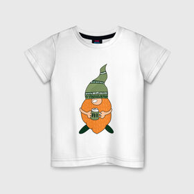 Детская футболка хлопок с принтом Гном - День святого Патрика в Новосибирске, 100% хлопок | круглый вырез горловины, полуприлегающий силуэт, длина до линии бедер | Тематика изображения на принте: борода | гном | день святого патрика | зеленый | ирландия | лепрекон | мультяшный | оранжевый | патрик | подарок | символ | смешной | фэнтези