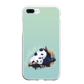 Чехол для iPhone 7Plus/8 Plus матовый с принтом акварельные панды в Новосибирске, Силикон | Область печати: задняя сторона чехла, без боковых панелей | акварель | двое | животные | звери | мило | мишки | обнимашки | панды | пара | природа | рисунок