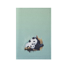 Обложка для паспорта матовая кожа с принтом акварельные панды в Новосибирске, натуральная матовая кожа | размер 19,3 х 13,7 см; прозрачные пластиковые крепления | акварель | двое | животные | звери | мило | мишки | обнимашки | панды | пара | природа | рисунок
