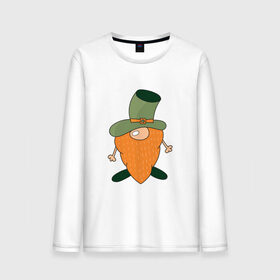 Мужской лонгслив хлопок с принтом Гном - День святого Патрика в Новосибирске, 100% хлопок |  | Тематика изображения на принте: борода | гном | день святого патрика | зеленый | ирландия | лепрекон | мультяшный | оранжевый | патрик | подарок | символ | смешной | фэнтези | шляпа