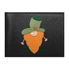 Обложка для студенческого билета с принтом Гном - День святого Патрика в Новосибирске, натуральная кожа | Размер: 11*8 см; Печать на всей внешней стороне | борода | гном | день святого патрика | зеленый | ирландия | лепрекон | мультяшный | оранжевый | патрик | подарок | символ | смешной | фэнтези | шляпа
