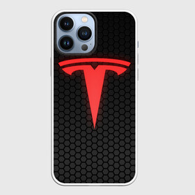 Чехол для iPhone 13 Pro Max с принтом NEON TESLA | НЕОН ТЕСЛА в Новосибирске,  |  | Тематика изображения на принте: neon | tesla | броня | геометрия | клетка | лого | неон | неоновая | текстура | тесла | черная | черный | шестигранник