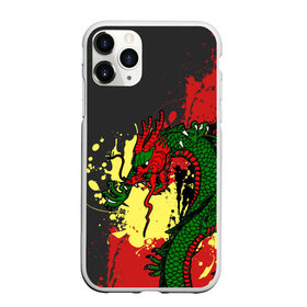 Чехол для iPhone 11 Pro матовый с принтом Chinese dragon в Новосибирске, Силикон |  | dragon | брызги | китайский дракон | монстр | ящерица