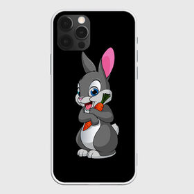 Чехол для iPhone 12 Pro Max с принтом ЗАЙКА в Новосибирске, Силикон |  | bunny | cartoon | hare | rabbit | белый | зайчик | заяц | кролик | морковка | мультик | серый