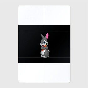 Магнитный плакат 2Х3 с принтом ЗАЙКА в Новосибирске, Полимерный материал с магнитным слоем | 6 деталей размером 9*9 см | bunny | cartoon | hare | rabbit | белый | зайчик | заяц | кролик | морковка | мультик | серый