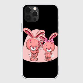 Чехол для iPhone 12 Pro Max с принтом ЗАЙЧИКИ в Новосибирске, Силикон |  | bunny | cartoon | hare | rabbit | зайка | заяц | кролик | мультик | розовый | цветы