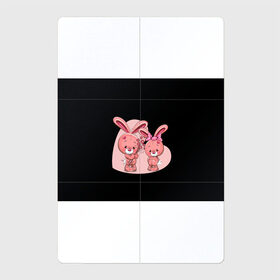 Магнитный плакат 2Х3 с принтом ЗАЙЧИКИ в Новосибирске, Полимерный материал с магнитным слоем | 6 деталей размером 9*9 см | bunny | cartoon | hare | rabbit | зайка | заяц | кролик | мультик | розовый | цветы
