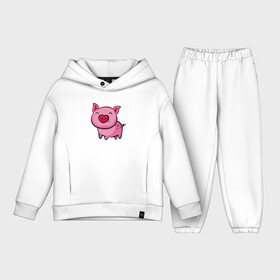 Детский костюм хлопок Oversize с принтом ПОРОСЁНОК в Новосибирске,  |  | boar | cute | pig | piglet | pink | smile | кабан | милый | поросенок | пятачок | розовый | свинья | улыбка