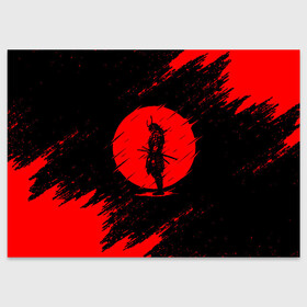Поздравительная открытка с принтом САМУРАИ | SAMURAI в Новосибирске, 100% бумага | плотность бумаги 280 г/м2, матовая, на обратной стороне линовка и место для марки
 | Тематика изображения на принте: ahegao | anime | blood | japan | katana | knight | moon | samurai | senpai | sun | warior | аниме | ахегао | воин | катана | кровавая | кровавый | кровь | луна | меч | сакура | самураи | самурай | семпай | сенпай | солнце | харакири | 