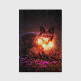 Обложка для паспорта матовая кожа с принтом Лисица с фонариками в Новосибирске, натуральная матовая кожа | размер 19,3 х 13,7 см; прозрачные пластиковые крепления | fox | foxy | животное | звери | лиса | лисенок | лисичка | милая | рыжая | фокс