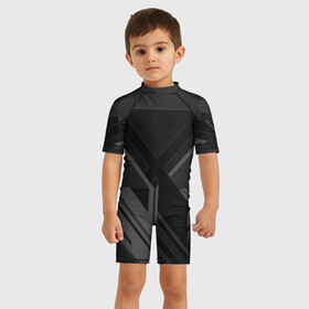 Детский купальный костюм 3D с принтом Хромированная Сталь в Новосибирске, Полиэстер 85%, Спандекс 15% | застежка на молнии на спине | black | iron | metall | stell | texture | white | готика | железо | мрачная | полосы | сталь | текстура | темная | чб | черная | черно белая