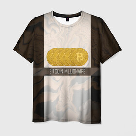 Мужская футболка 3D с принтом Bitcoin | Биткоин | Миллионер в Новосибирске, 100% полиэфир | прямой крой, круглый вырез горловины, длина до линии бедер | Тематика изображения на принте: bitcoin | millioniare | акции | акционер | биткоин | биток | инвестиции | инвестиция | инвестор | миллионер | монета
