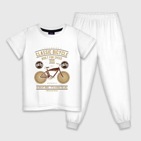 Детская пижама хлопок с принтом классический велосипед в Новосибирске, 100% хлопок |  брюки и футболка прямого кроя, без карманов, на брюках мягкая резинка на поясе и по низу штанин
 | bike | байк | велосипед