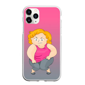 Чехол для iPhone 11 Pro матовый с принтом широкая кость - мотивация в Новосибирске, Силикон |  | блондинка | бодипозитив | девушка | диета | досада | женщина | злость | кость широкая | мотивация | пышка | пышная | спорт | тренировка | треня | фитнес | формы | шутка