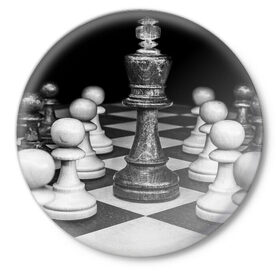 Значок с принтом Шахматы в Новосибирске,  металл | круглая форма, металлическая застежка в виде булавки | доска | игра | игровая | игры | короли | король | логика | настольная | настольные | пешка | пешки | спорт | туча | шахматный | шахматы