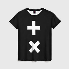 Женская футболка 3D с принтом Martin Garrix в Новосибирске, 100% полиэфир ( синтетическое хлопкоподобное полотно) | прямой крой, круглый вырез горловины, длина до линии бедер | гаррикс | знаки | кресты | мартин | плюсы