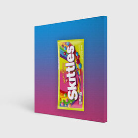 Холст квадратный с принтом Skittles | Желтый в Новосибирске, 100% ПВХ |  | skittles | sweet sours | yellow | градиент | желтый | красный | радуга | розовый | синий | скитлс | фиолетовый