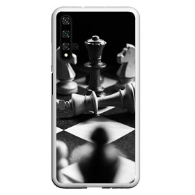 Чехол для Honor 20 с принтом Шахматы в Новосибирске, Силикон | Область печати: задняя сторона чехла, без боковых панелей | доска | игра | игровая | игры | конь | короли | король | ладья | логика | настольная | настольные | пешка | пешки | спорт | туча | ферзь | шахматный | шахматы