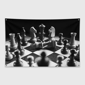 Флаг-баннер с принтом Шахматы в Новосибирске, 100% полиэстер | размер 67 х 109 см, плотность ткани — 95 г/м2; по краям флага есть четыре люверса для крепления | доска | игра | игровая | игры | конь | короли | король | ладья | логика | настольная | настольные | пешка | пешки | спорт | туча | ферзь | шахматный | шахматы