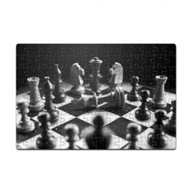 Пазл магнитный 126 элементов с принтом Шахматы в Новосибирске, полимерный материал с магнитным слоем | 126 деталей, размер изделия —  180*270 мм | доска | игра | игровая | игры | конь | короли | король | ладья | логика | настольная | настольные | пешка | пешки | спорт | туча | ферзь | шахматный | шахматы