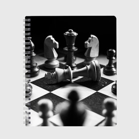 Тетрадь с принтом Шахматы в Новосибирске, 100% бумага | 48 листов, плотность листов — 60 г/м2, плотность картонной обложки — 250 г/м2. Листы скреплены сбоку удобной пружинной спиралью. Уголки страниц и обложки скругленные. Цвет линий — светло-серый
 | Тематика изображения на принте: доска | игра | игровая | игры | конь | короли | король | ладья | логика | настольная | настольные | пешка | пешки | спорт | туча | ферзь | шахматный | шахматы