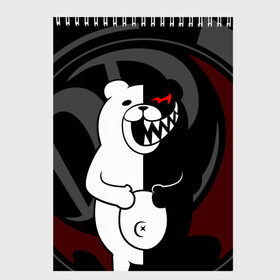 Скетчбук с принтом MONOKUMA | МОНОКУМА | DANGANRO в Новосибирске, 100% бумага
 | 48 листов, плотность листов — 100 г/м2, плотность картонной обложки — 250 г/м2. Листы скреплены сверху удобной пружинной спиралью | Тематика изображения на принте: anime | bear | black  white | danganronpa | kurokuma | monodam | monokuma | monomi | monotaro | rabbit | school | shirokuma | аниме | главарь | мoноми | монокума | черно белый | школа