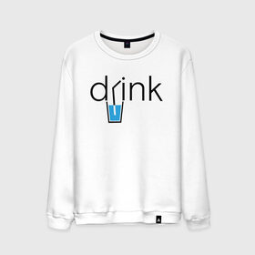 Мужской свитшот хлопок с принтом DRINK | ПИТЬ в Новосибирске, 100% хлопок |  | creative | drink | minimalism | water | вода | креатив | креативная | минимализм | надпись | пить | текст