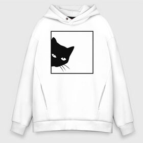 Мужское худи Oversize хлопок с принтом BLACK CAT | ЧЕРНАЯ КОШКА в Новосибирске, френч-терри — 70% хлопок, 30% полиэстер. Мягкий теплый начес внутри —100% хлопок | боковые карманы, эластичные манжеты и нижняя кромка, капюшон на магнитной кнопке | black | cat | cats | creative | hunter | minimalism | night | кот | коте | котенок | котэ | кошка | креатив | креативная | минимализм | надпись | ночь | охотник | текст | черная | черный