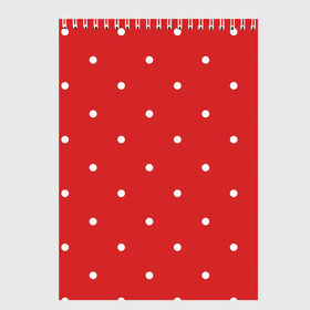 Скетчбук с принтом Белый горошек на красном фоне в Новосибирске, 100% бумага
 | 48 листов, плотность листов — 100 г/м2, плотность картонной обложки — 250 г/м2. Листы скреплены сверху удобной пружинной спиралью | geometric | graphic | row | абстракция | геометрические фигуры | горошек | крапинки | красный | круги | пунктиры | точки | узоры spot | фон