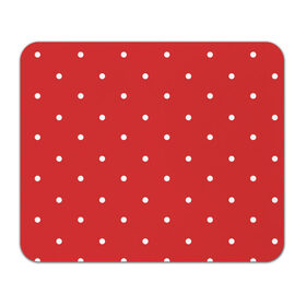 Коврик для мышки прямоугольный с принтом Белый горошек на красном фоне в Новосибирске, натуральный каучук | размер 230 х 185 мм; запечатка лицевой стороны | geometric | graphic | row | абстракция | геометрические фигуры | горошек | крапинки | красный | круги | пунктиры | точки | узоры spot | фон