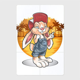 Магнитный плакат 2Х3 с принтом Красивый кролик в Новосибирске, Полимерный материал с магнитным слоем | 6 деталей размером 9*9 см | Тематика изображения на принте: ищу подопытного кролика | кролик | кролик с пистолетами: измайлов | кролик с черепом | следуй за белым кроликом