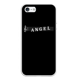 Чехол для iPhone 5/5S матовый с принтом Angel в Новосибирске, Силикон | Область печати: задняя сторона чехла, без боковых панелей | angel | clef | instrument | music | musical | notation | note | notes | tablature | treble | ангел | грамота | инструмент | ключ | музыка | музыкальный | нота | нотная | ноты | скрипичный | табулатура