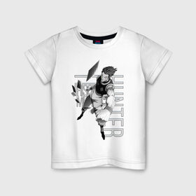 Детская футболка хлопок с принтом Хисока в Новосибирске, 100% хлопок | круглый вырез горловины, полуприлегающий силуэт, длина до линии бедер | hisoka | hunter  hunter | охотник | охотник х охотник | хантер | хантер х хантер | хисока