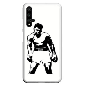 Чехол для Honor 20 с принтом The Greatest (Muhammad Ali) в Новосибирске, Силикон | Область печати: задняя сторона чехла, без боковых панелей | Тематика изображения на принте: ali | clay | mohammed | али | боец | боксер | величайший | возможность | искусства | касиус | клей | личность | мозайка | мотивация | мохаммед | мухамед | перчатки | сила | слова | спорт | темный | узор