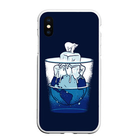 Чехол для iPhone XS Max матовый с принтом Polar Ice Bear в Новосибирске, Силикон | Область печати: задняя сторона чехла, без боковых панелей | north pole | planet | water | антарктида | антарктика | арктика | белый медведь | в стакане | вода | земля | кубики льда | лед | льдина | льдинка | медведица | медвежонок | на льдине | наполовину полон | планета