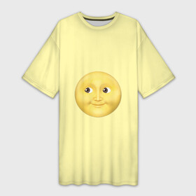 Платье-футболка 3D с принтом светлая луна в Новосибирске,  |  | луна | любовь | пара | смайлик | темный | эмоджи