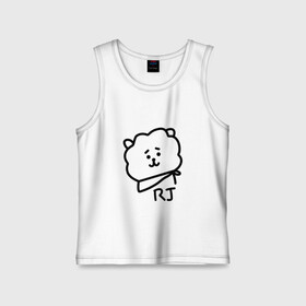 Детская майка хлопок с принтом RJ | BTS в Новосибирске,  |  | army | bangtan boys | bt21 | bts | bts stickers | chimmy | cooky | k pop | koya | mang | monster | rap monster | rapmon | rj | rm | shooky | tata | van | бтс | ви | джей хоуп | джонгук | кейпоп | реп монстр | стикеры bts | сюга | чимин | чин