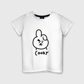 Детская футболка хлопок с принтом COOKY | BTS в Новосибирске, 100% хлопок | круглый вырез горловины, полуприлегающий силуэт, длина до линии бедер | Тематика изображения на принте: army | bangtan boys | bt21 | bts | bts stickers | chimmy | cooky | k pop | koya | mang | monster | rap monster | rapmon | rj | rm | shooky | tata | van | бтс | ви | джей хоуп | джонгук | кейпоп | реп монстр | стикеры bts | сюга | чимин | чин