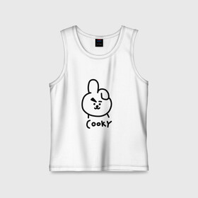 Детская майка хлопок с принтом COOKY | BTS в Новосибирске,  |  | Тематика изображения на принте: army | bangtan boys | bt21 | bts | bts stickers | chimmy | cooky | k pop | koya | mang | monster | rap monster | rapmon | rj | rm | shooky | tata | van | бтс | ви | джей хоуп | джонгук | кейпоп | реп монстр | стикеры bts | сюга | чимин | чин