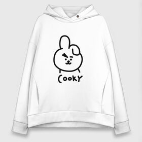 Женское худи Oversize хлопок с принтом COOKY | BTS в Новосибирске, френч-терри — 70% хлопок, 30% полиэстер. Мягкий теплый начес внутри —100% хлопок | боковые карманы, эластичные манжеты и нижняя кромка, капюшон на магнитной кнопке | army | bangtan boys | bt21 | bts | bts stickers | chimmy | cooky | k pop | koya | mang | monster | rap monster | rapmon | rj | rm | shooky | tata | van | бтс | ви | джей хоуп | джонгук | кейпоп | реп монстр | стикеры bts | сюга | чимин | чин