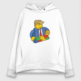 Женское худи Oversize хлопок с принтом Lego Donald Trump - Президент Дональд Трамп конструктор в Новосибирске, френч-терри — 70% хлопок, 30% полиэстер. Мягкий теплый начес внутри —100% хлопок | боковые карманы, эластичные манжеты и нижняя кромка, капюшон на магнитной кнопке | 45 президент | america | president | united states | usa | америка | байден | выборы | демократия | демократы | дональд трамп | конструктор | лего | миллионер | президент | прикол | республиканец | республиканцы