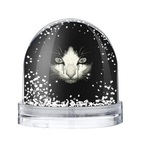 Снежный шар с принтом ПЛАЧУЩИЙ КОТ в Новосибирске, Пластик | Изображение внутри шара печатается на глянцевой фотобумаге с двух сторон | animals | cat | cry | dark | face | pussy | глаза | грусть | домашние | животные | звери | кот | кошка | мордочка | мрак | плач | пушистый | слезы | черный