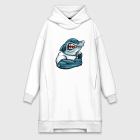 Платье-худи хлопок с принтом SHARK POWER в Новосибирске,  |  | arm | fish | megalodon | power | shark | strong | teeth | white shark | акула | белая акула | бицепс | зубы | мегалодон | рыба | сила