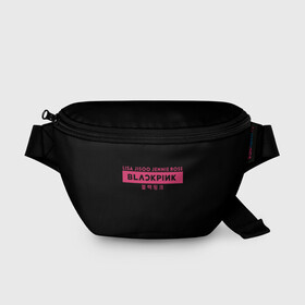 Поясная сумка 3D с принтом BLACKPINK в Новосибирске, 100% полиэстер | плотная ткань, ремень с регулируемой длиной, внутри несколько карманов для мелочей, основное отделение и карман с обратной стороны сумки застегиваются на молнию | black | black pink | blackpink | japan | jennie | jisoo | k pop | korea | korean | lisa | music | pink | rose | азия | блэкпинк | группа | дженни | джису | к поп | корейская группа | корея | лиса | минимализм | мода | надпись | розовый | розэ | 
