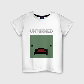 Детская футболка хлопок с принтом UNTURNED в Новосибирске, 100% хлопок | круглый вырез горловины, полуприлегающий силуэт, длина до линии бедер | game | unturned | unturned 2 | zombie | айди предмета | антюрнед | зомби | игра | инди | кубы | нельсон.