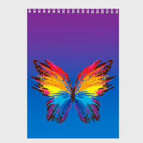 Скетчбук с принтом красочная бабочка в Новосибирске, 100% бумага
 | 48 листов, плотность листов — 100 г/м2, плотность картонной обложки — 250 г/м2. Листы скреплены сверху удобной пружинной спиралью | абстрактное искусство | бабочка | беспозвоночные | брызги | градиент | краска | красочная | крылья | лето | мотыльки и бабочки | насекомое | радуга | ярко