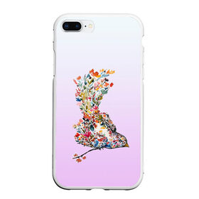 Чехол для iPhone 7Plus/8 Plus матовый с принтом акварельная птичка в Новосибирске, Силикон | Область печати: задняя сторона чехла, без боковых панелей | акварель | весна | краска | птица | птичка | рисунок | цветочки | цветы