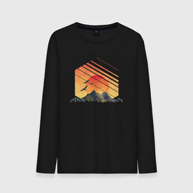 Мужской лонгслив хлопок с принтом Mountain Galaxy Sunset в Новосибирске, 100% хлопок |  | abstract | art | geometric | geometry | landscape | minimalism | sky | space | sun | абстракция | арт | векторный рисунок | восход | галактика | геометрия | гора | горный пейзаж | горы | закат | картина | космос | минимализм | небо